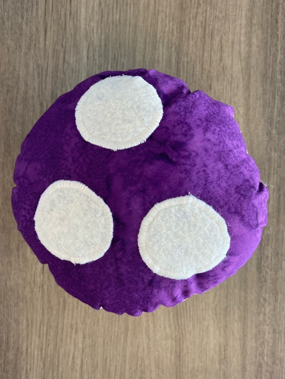 Handmade Plush Purple Mushroom Decor Pillow - Picture 2 of 3